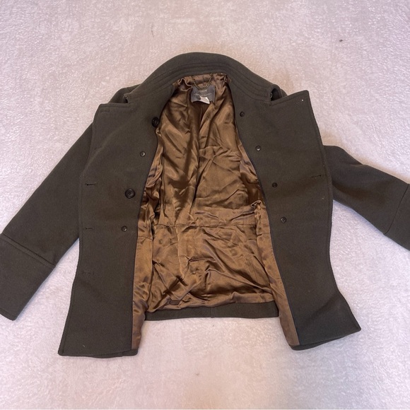 J. Crew Stadium Cloth by Nello Gori Wool Blend Green Preppy Pea Coat Women's 8P - Picture 9 of 9